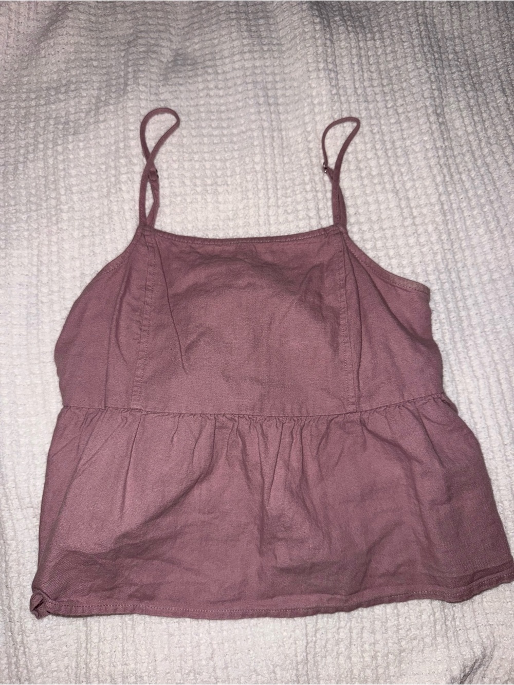 La Hearts Mauve Spaghetti-Strap Peplum Cami